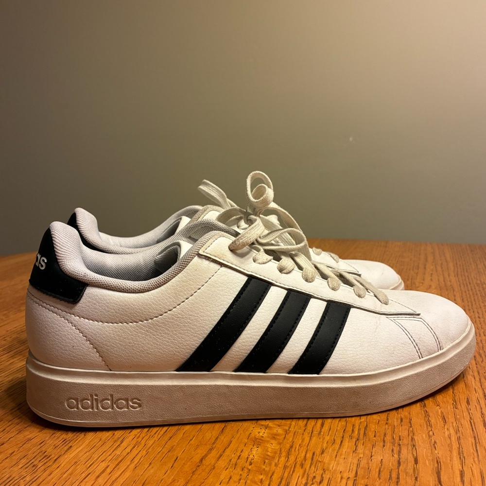 Adidas Grand Court Base 2.0 Sneakers - White/Black -‎ Men’s Size 10